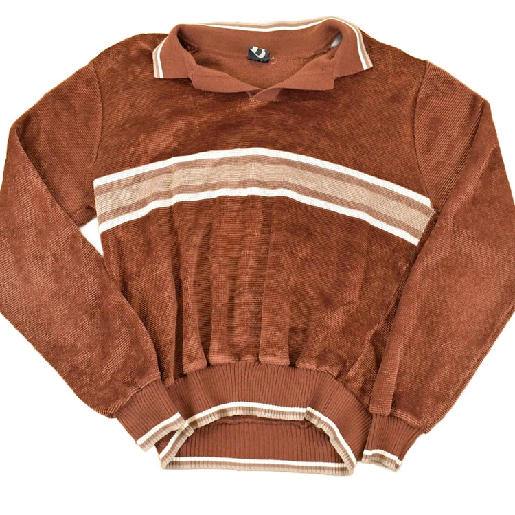 Vintage 1980s Peter B Quarter Button Knit Sweater Mens M