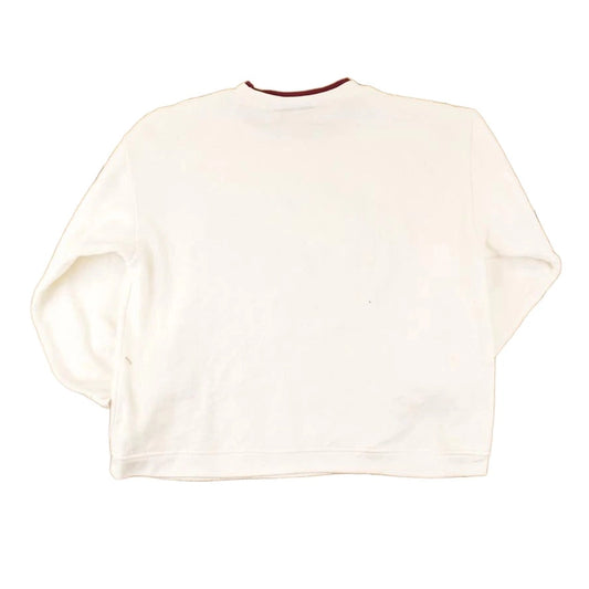 Vintage 1990s Basic Editions Floral Graphic Print Double Collar Crewneck Sweatshirt Womens L