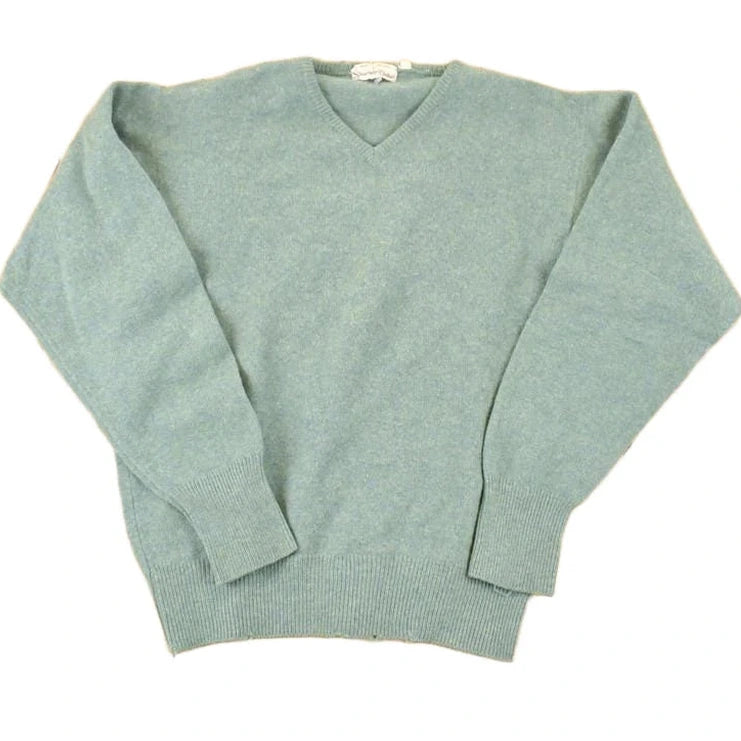 Vintage 1970s Strawbridge Clothiers Wool Knit V Neck Sweater Men's M