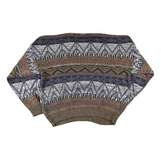 Vintage 1990s Abstract Knit Crewneck Sweater Men's L