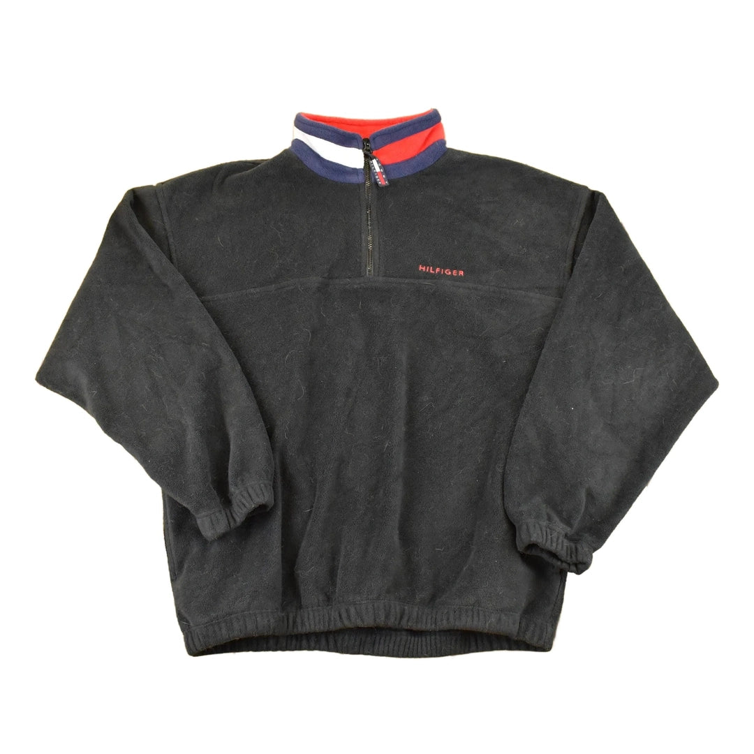 Vintage 1990s Tommy Hilfiger Quarter Zip Fleece Outdoorsman Sweater Men's L