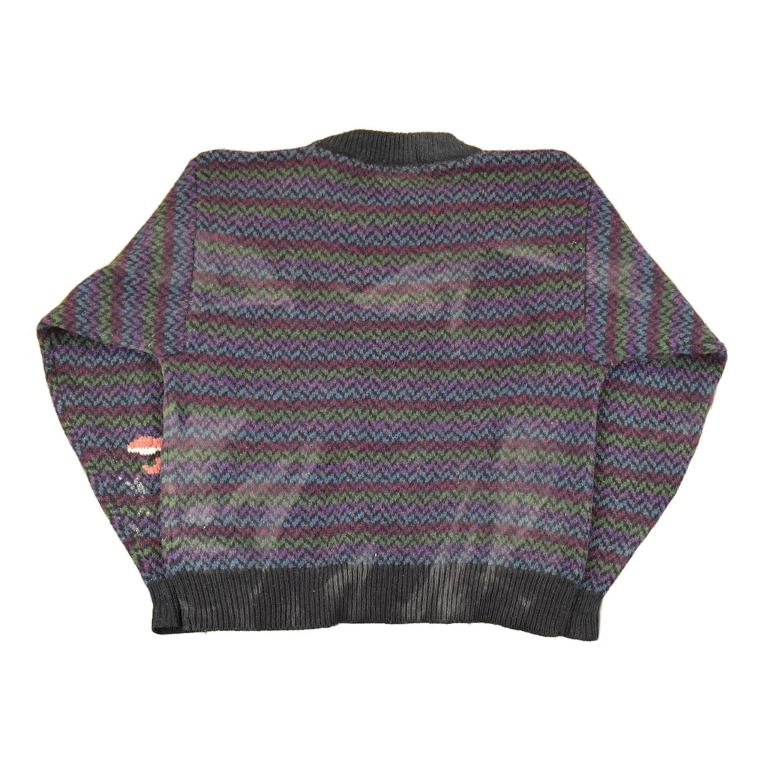 Vintage 1990s The Woolrich Women Jumping Horses Wool Knit Crewneck Sweater Women's L