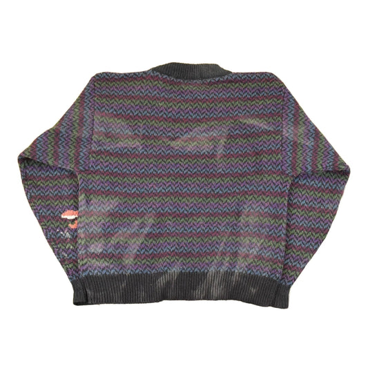 Vintage 1990s The Woolrich Women Jumping Horses Wool Knit Crewneck Sweater Women's L