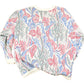 Vintage 1990s AOP Floral Knit Crewneck Sweater Women's L
