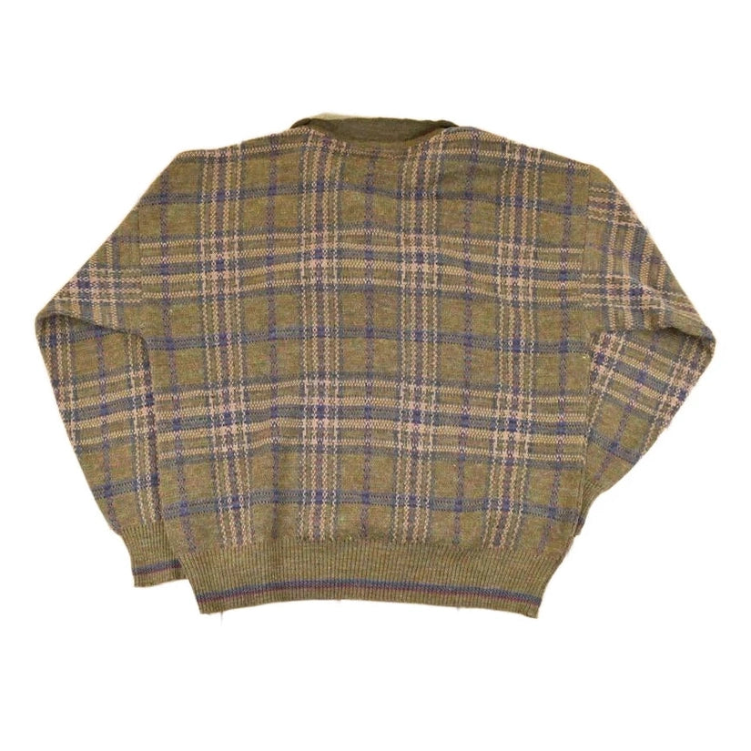 Vintage 1980s Florence Tricot Quarter Button Knit Sweater Men's L