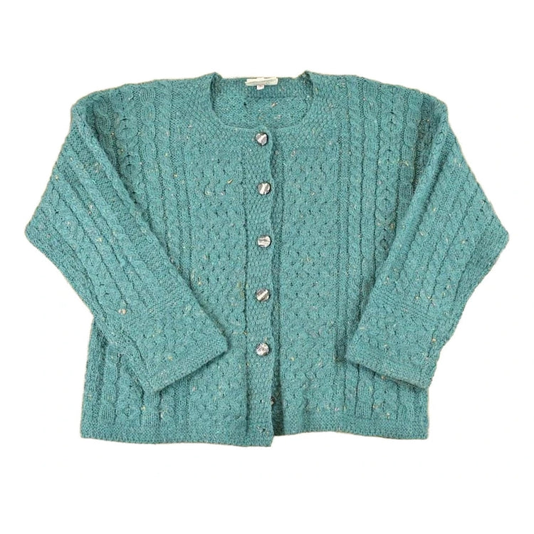 Vintage 1990s Carraig Donn Wool Cable Knit Cardigan Sweater Women's M