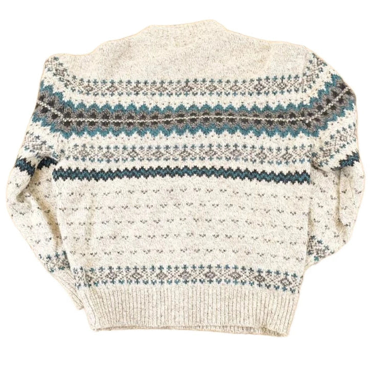 Vintage 1990s Eddie Bauer Abstract Wool Knit Sweater Men's M