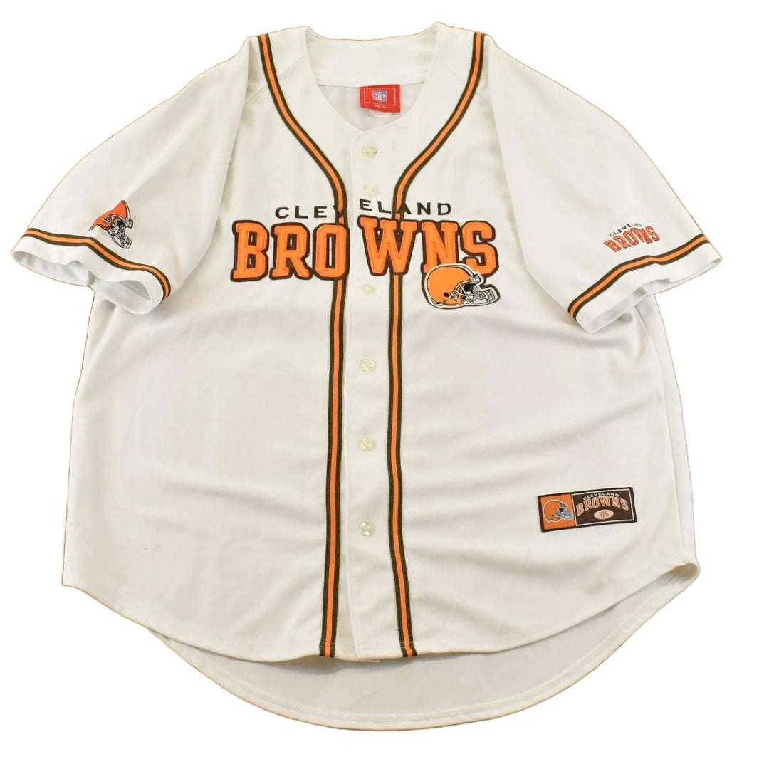 Vintage 2000s Cleveland Browns NFL Baseball Jersey Men's XL