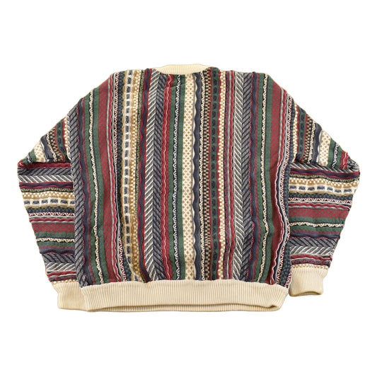 Vintage 1990s Cotton Traders 3D Cable Knit Crewneck Sweater Men's Medium