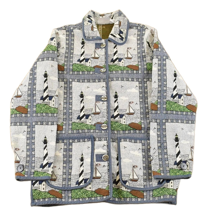 Vintage 1990s Blair Button Up Patch Work Tapestry Jacket Women's Medium