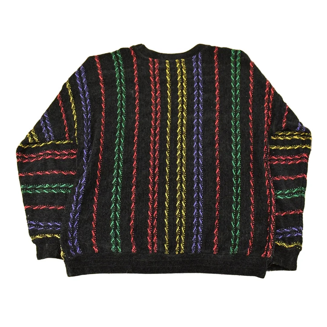 Vintage 1990s Tundra Canada Knit Abstract Pattern Crewneck Sweater Mens Large from propervintagecanada