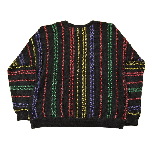 Vintage 1990s Tundra Canada Knit Abstract Pattern Crewneck Sweater Mens Large