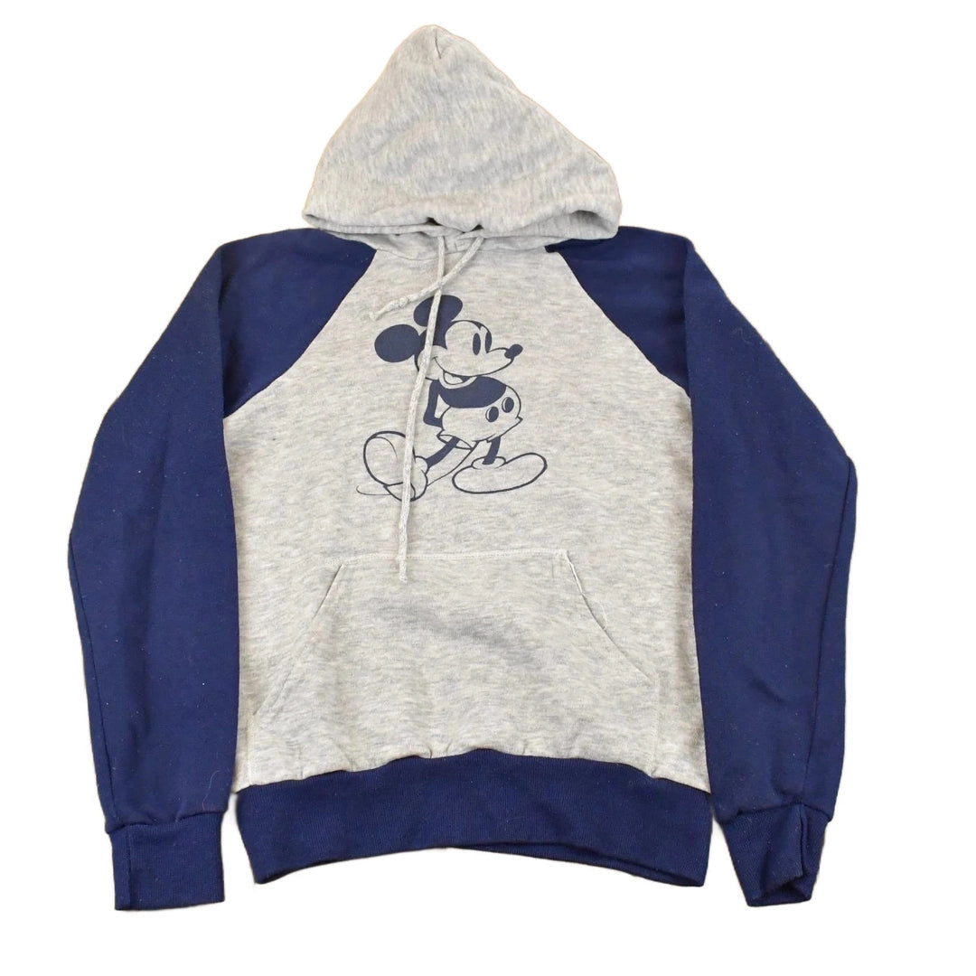 Vintage 1980s Mickey Mouse Walt Disney World Graphic Raglan Hoodie Men's XS