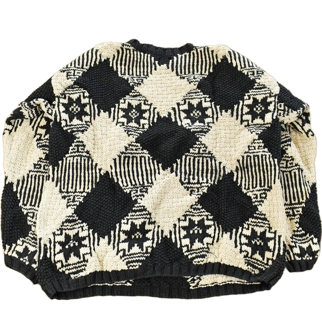 Vintage 1990s Gap Pattern Hand Knit Sweater Women's S