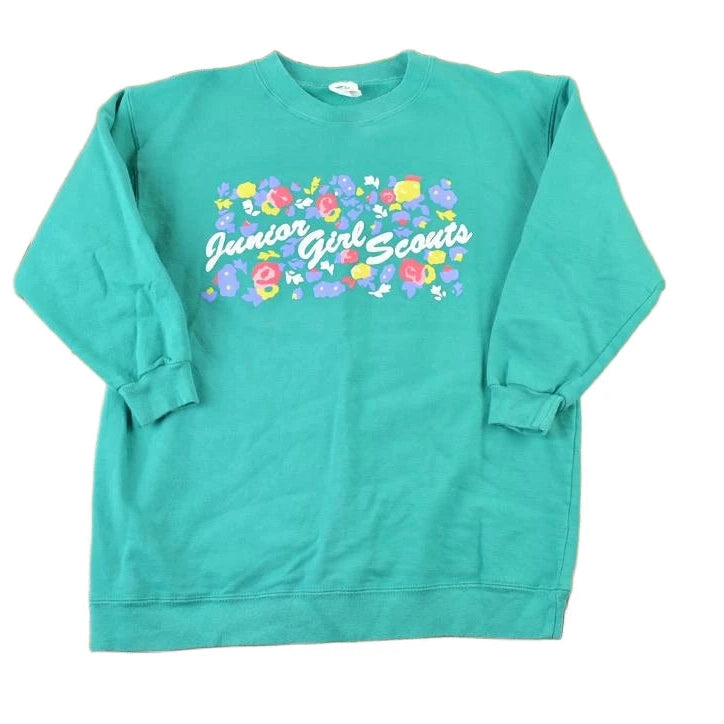 Vintage 1990s Junior Girl Scouts Cute Crewneck Sweater Men's XS