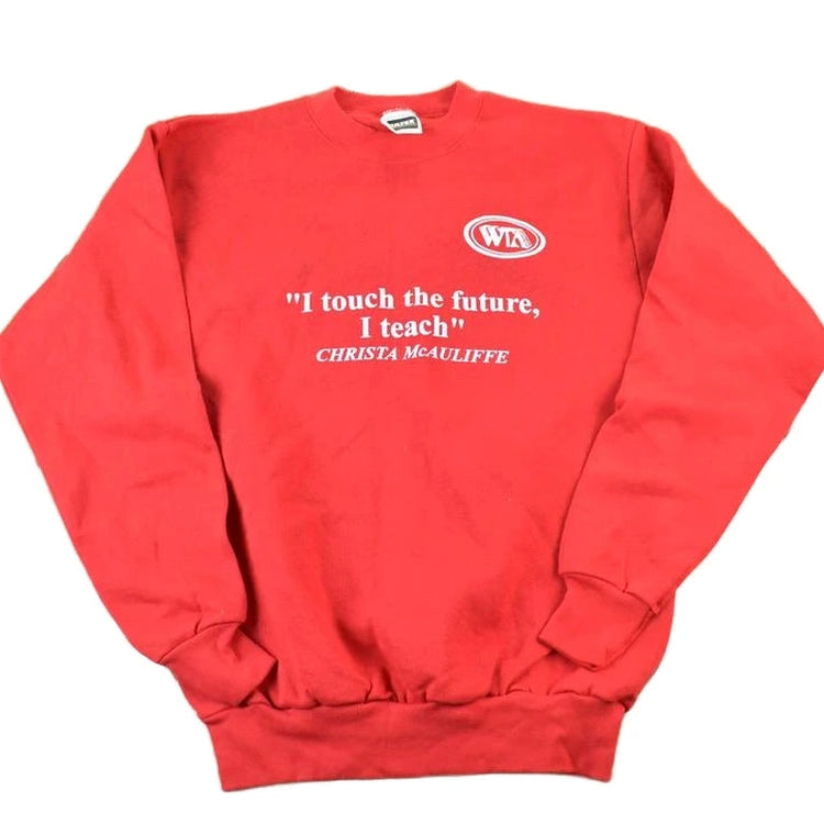 Vintage 1990s Teach The Future Crewneck Sweatshirt Men's Medium