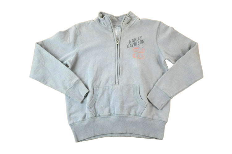 Vintage 2003 Harley Davidson Big Barn Iowa Graphic Zip Up Motorcycle Hoodie Men's Medium