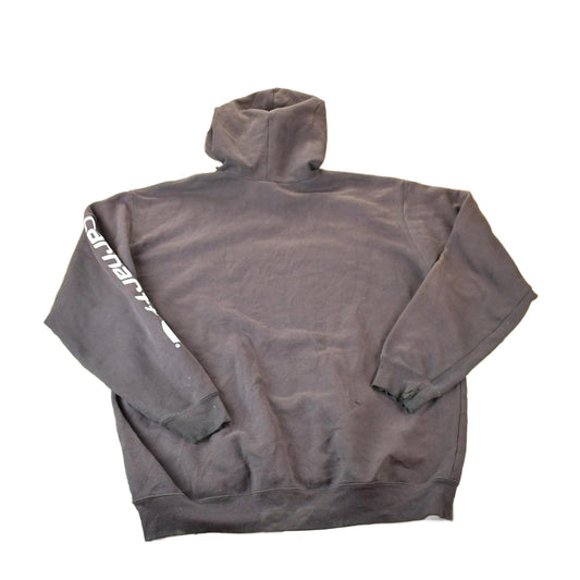 Y2K Vintage Distressed Brown Carhartt Hoodie Sweatshirt Men's XL
