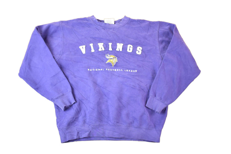 Vintage 1990s Minnesota Vikings NFL Crewneck Sweatshirt Men's Medium