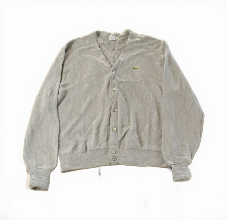 Vintage 1980s Izod Lacoste Knit Cardigan Sweater Men's Large