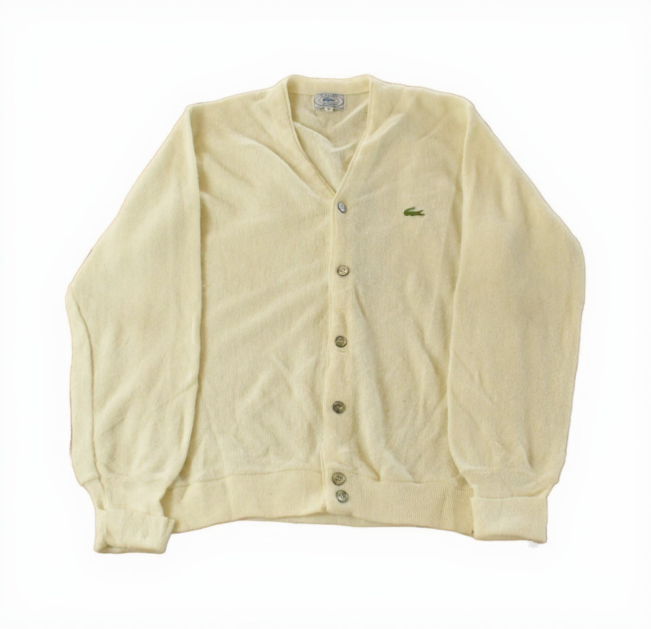 Vintage 1980s Izod Lacoste Knit Cardigan Sweater Men's Medium