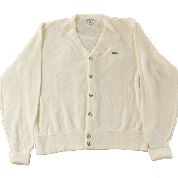 Vintage 1980s Izod Lacoste Knit Cardigan Sweater Men's Large