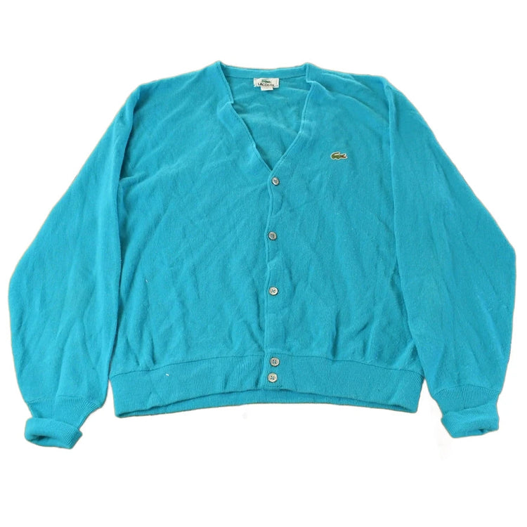 Vintage 1980s Izod Lacoste Knit Cardigan Sweater Men's XL
