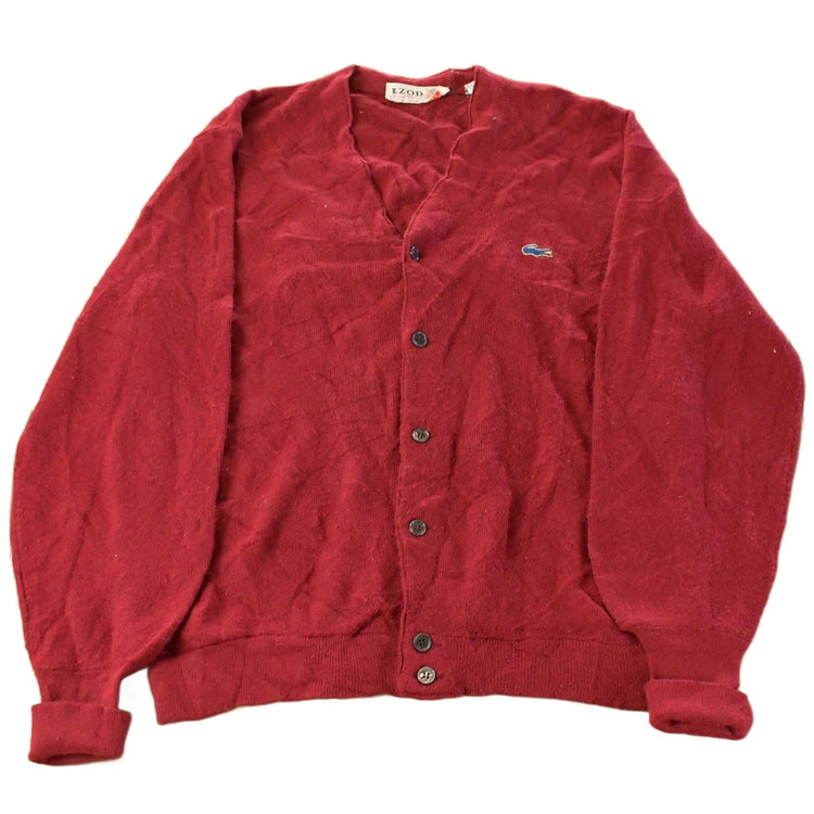 Vintage 1980s Izod Lacoste Knit Cardigan Sweater Men's Large