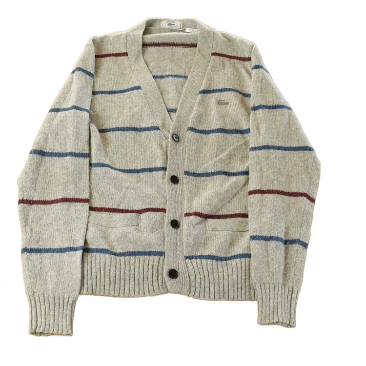 Vintage 1980s Izod Lacoste Wool Knit Cardigan Sweater Men's Small