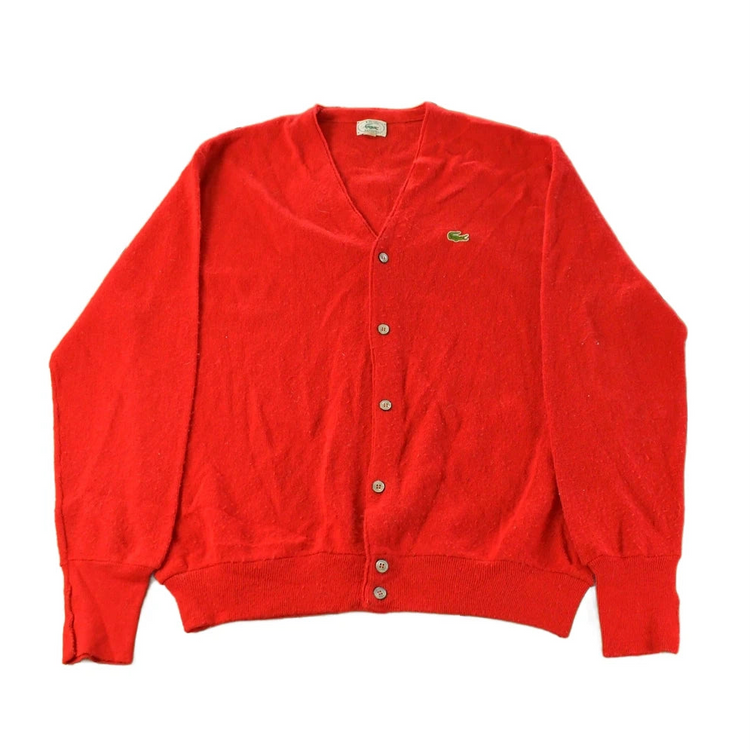 Vintage 1980s Izod Lacoste Knit Cardigan Sweater Men's XL