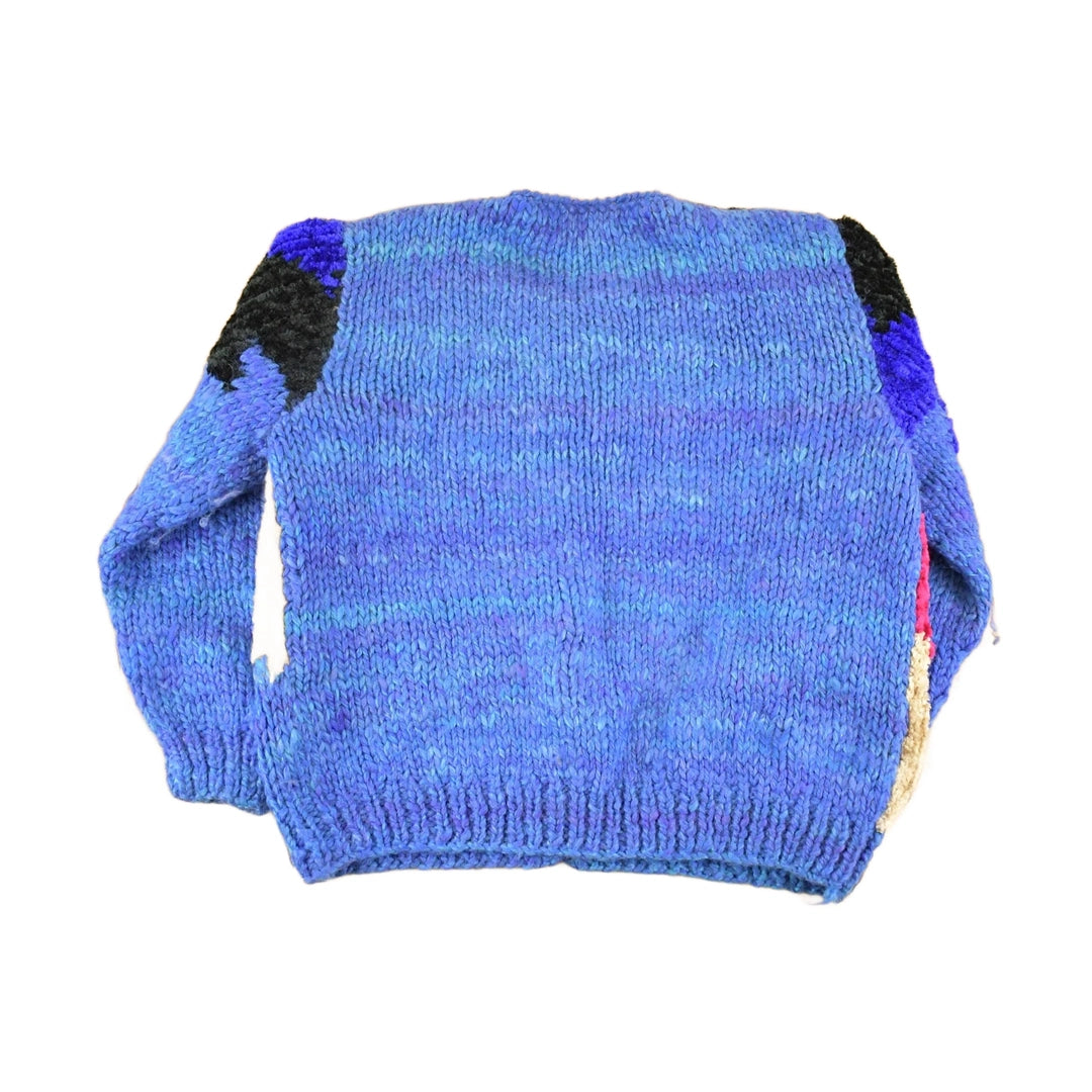 Vintage 90s Abstract Knit Cardigan - Funky Pattern, Women's M