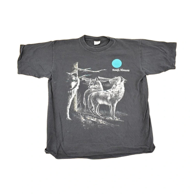 Vintage 90s Bemidji Minnesota Wolves Graphic T-Shirt, Men's L