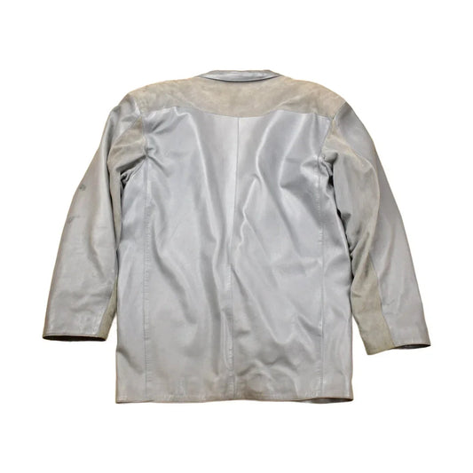 Vintage 1990s Claude Montana Ideal Cuir Leather Blazer Jacket Men's Large from propervintagecanada