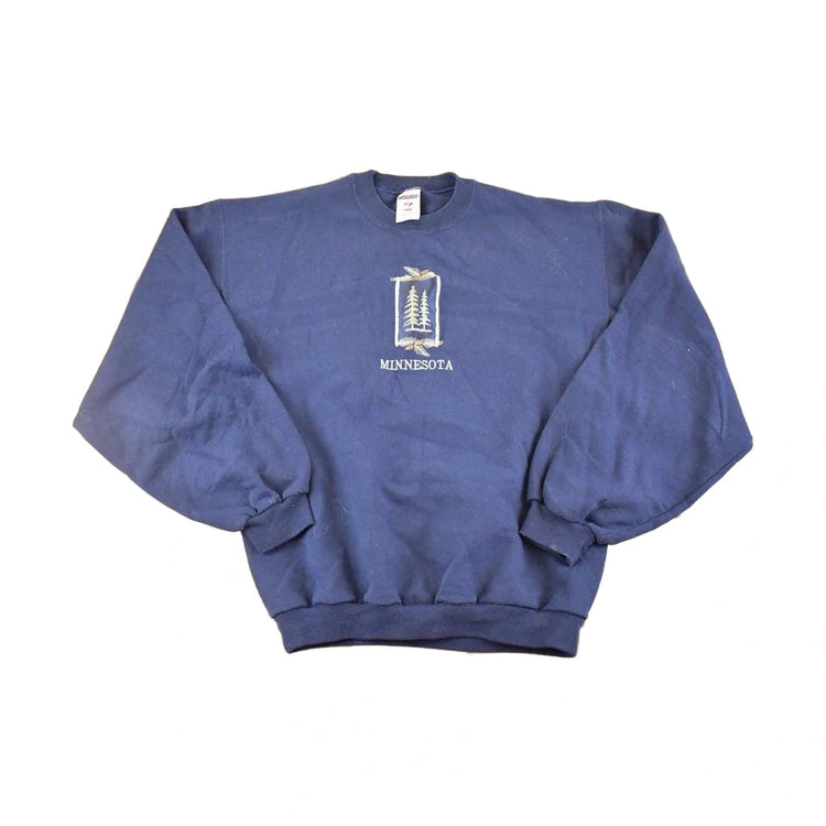 Vintage 1990s Minnesota Pines Embroidered Souvenir Crewneck Sweatshirt Men's M