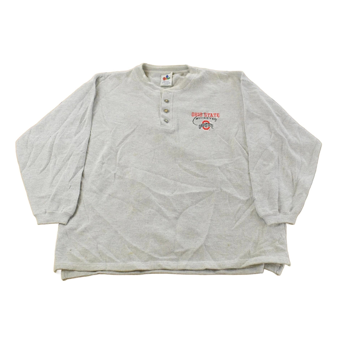 Vintage 1990s Ohio State University Buckeyes Collegiate Henley Sweatshirt Men's Large