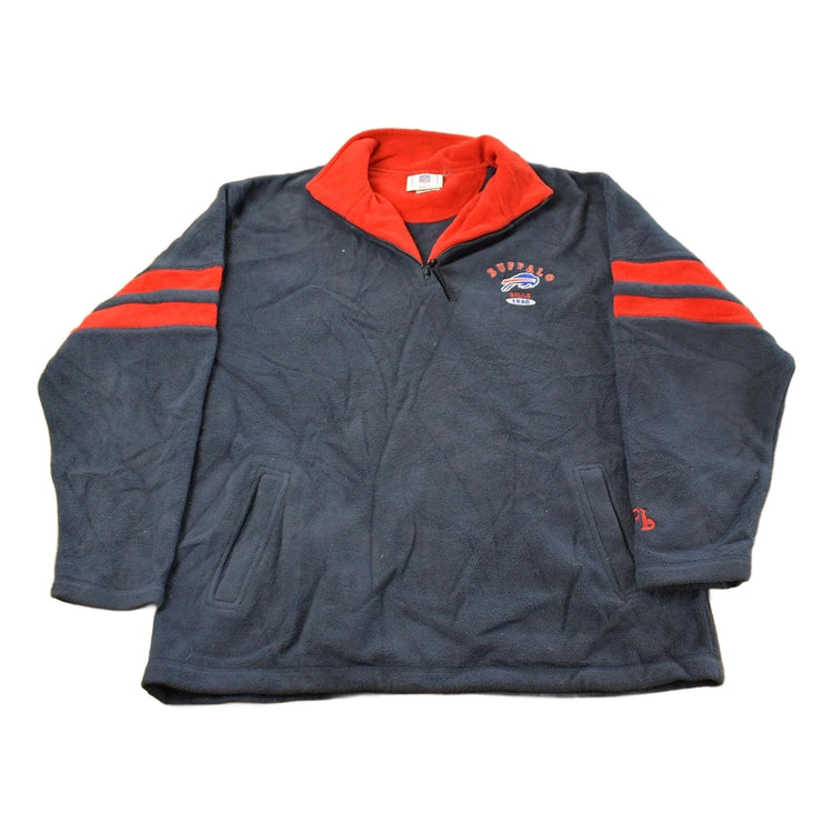 Vintage Y2K Buffalo Bills NFL Football Quarter Zip Fleece Sweatshirt Men's Large