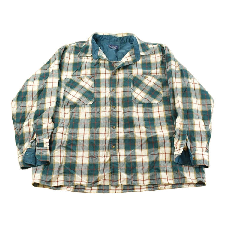 Vintage 1990s John Blair Plaid Flannel Button Up Shirt Men's XL