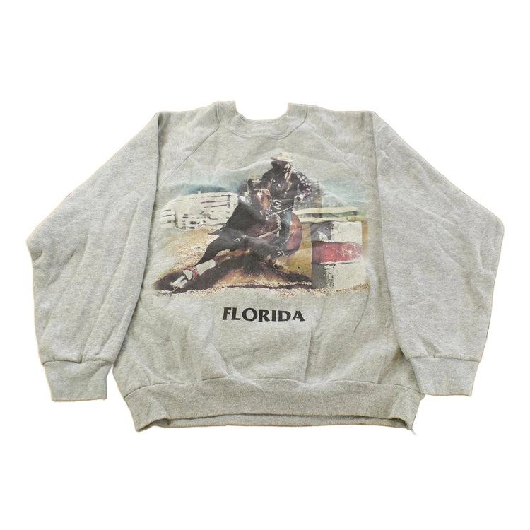 Vintage 1990s Florida Cowboy Rodeo Graphic Crewneck Sweatshirt Men's Medium