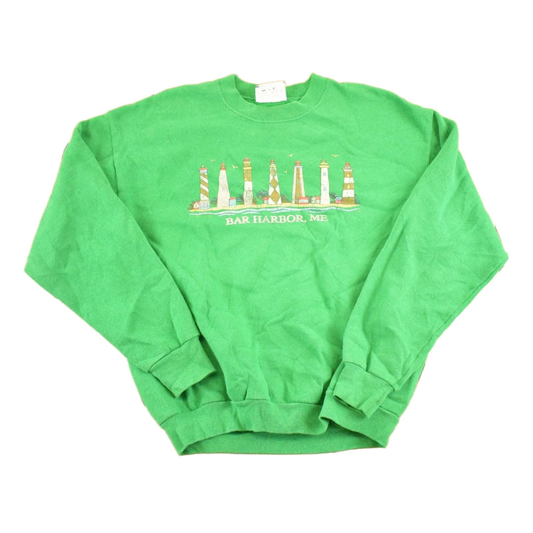 Vintage 1990s Bar Harbor Lighthouses Souvenir Crewneck Sweatshirt Men's M