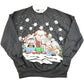 Vintage 1990s Caroling Cute Animals Souvenir Christmas Double Collar Crew Neck Sweatshirt Women's XXL