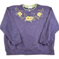 Vintage 1990s Sunflowers Embroidered Liberty Lane Double Collar Souvenir Crewneck Sweatshirt Women's XXL