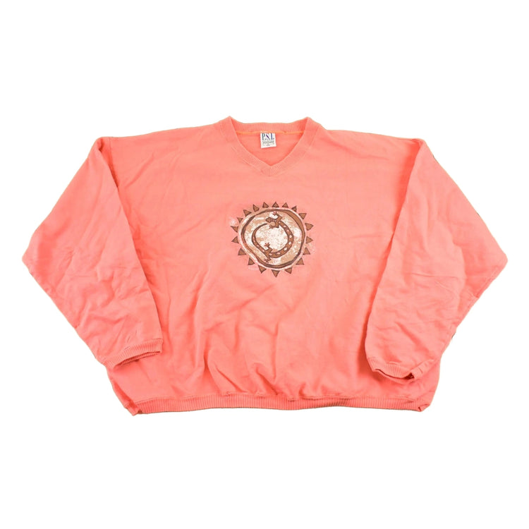 Vintage 1990s Aztec Lizard Heavyweight Souvenir Crewneck Sweatshirt Women's XXL