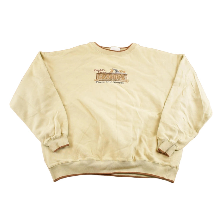 Vintage 1990s Worlds Best Grandpa Workshop Souvenir Crewneck Sweatshirt Men's XXL