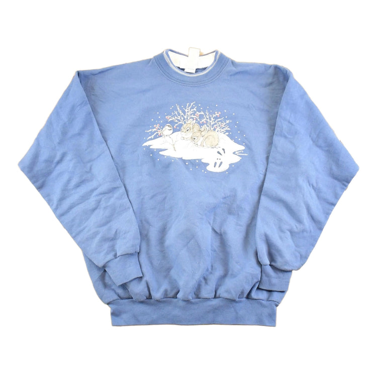 Vintage 1990s Baby Bunny Cute Collared Souvenir Crewneck Sweatshirt Women's XL