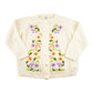 Vintage 1970s Sears Floral Knit Cardigan Sweater Womens XL