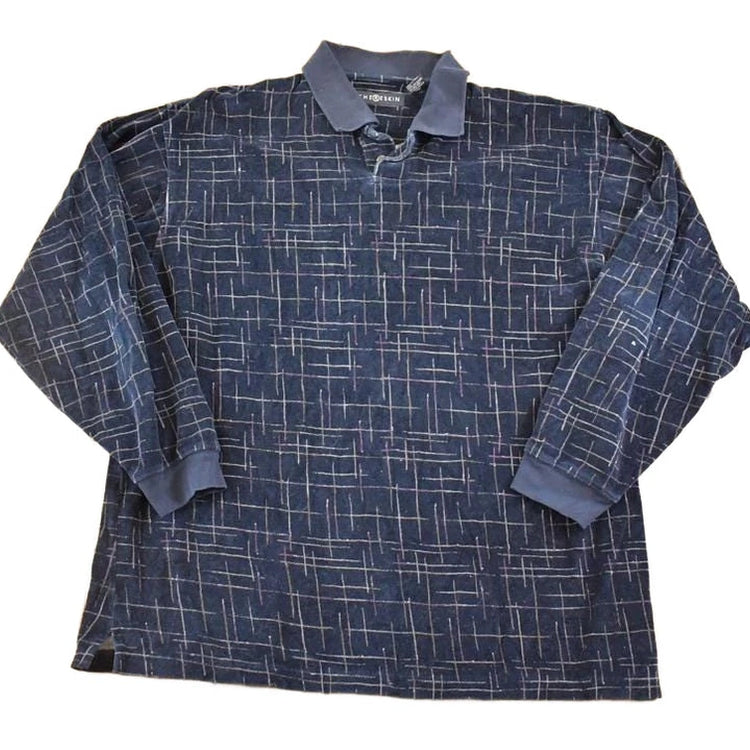 Vintage 1990s Chereskin Abstract Quarter Button Shirt Men's XL