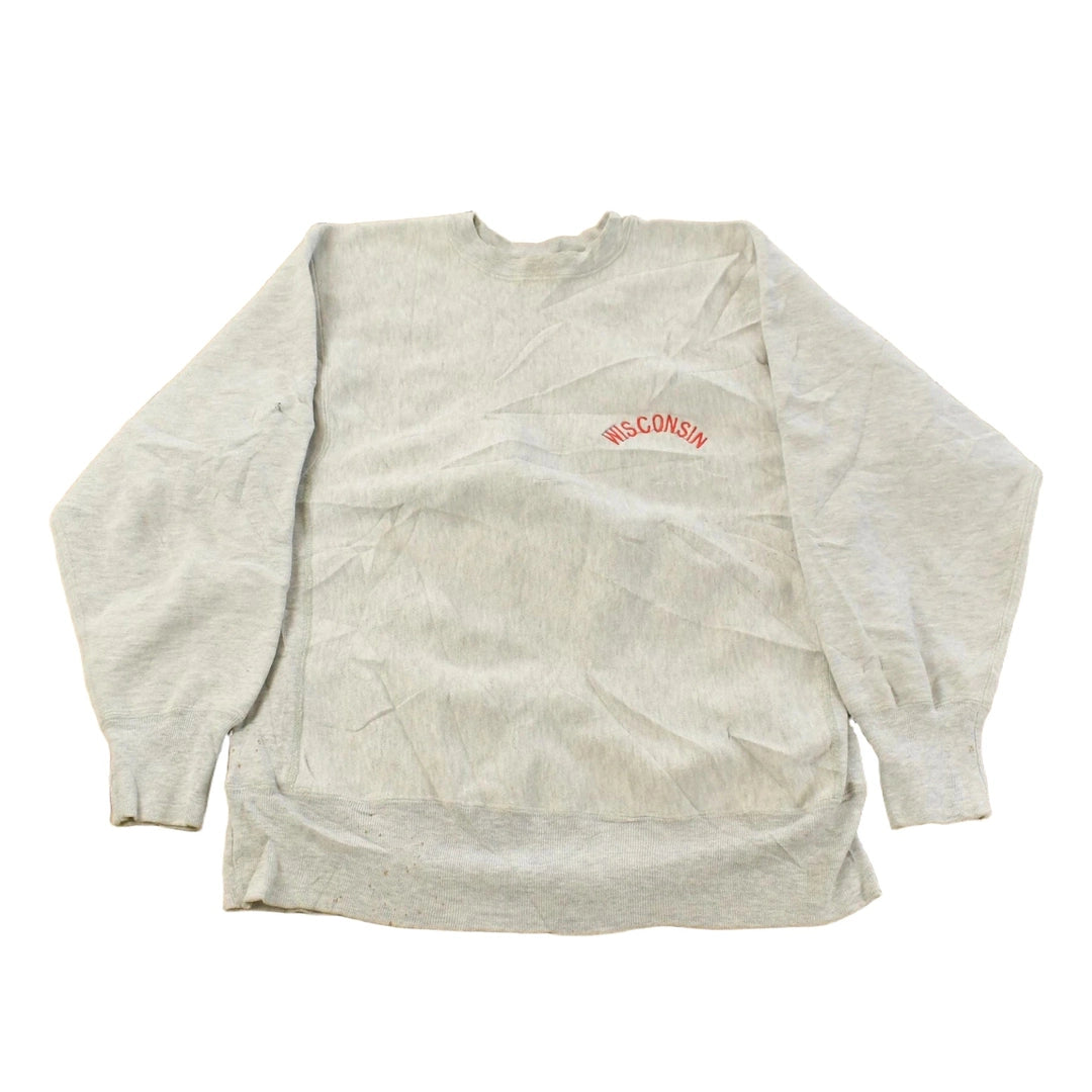 Vintage 1980s University of Wisconsin Badgers Champion Reverse Weave Crewneck Sweatshirt Men's L