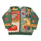 Vintage 1990s Hand Knitted Autumn Theme North Isle Cardigan Sweater Women's L
