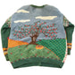 Vintage 1990s Hand Knitted Autumn Theme North Isle Cardigan Sweater Women's L
