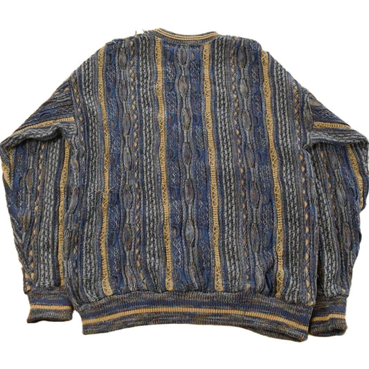 Vintage 1990s Lavane 3D Cable Knit Crewneck Sweater Men's L